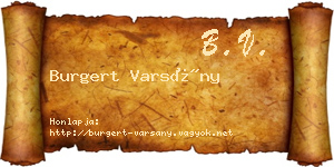 Burgert Varsány névjegykártya